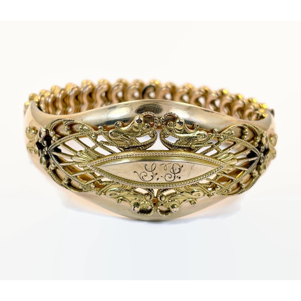 Sweetheart Bracelet RARE VICTORIAN Antique Expansion Gold Filled Vintage
